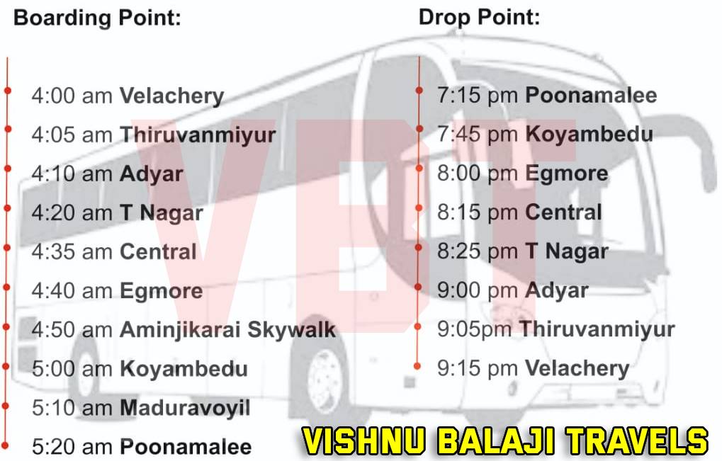 Chennai to Tirupati Volvo Package at Boarding Point