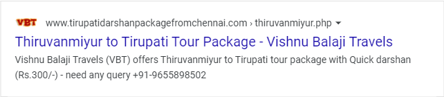 Thiruvanmiyur to Tirupati Darshan